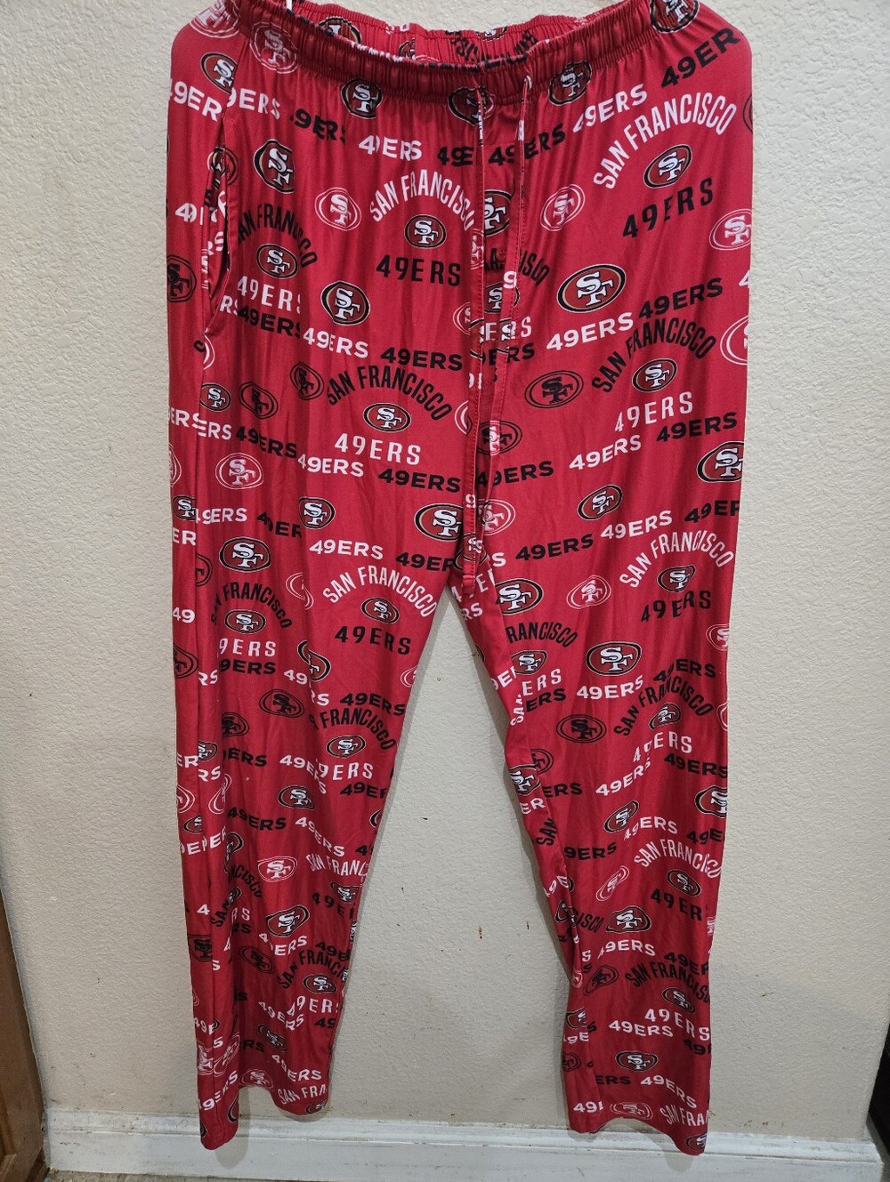 NFL San Francisco 49ers Red Logo Pajama Bottoms Size Small
